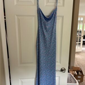 Floral Blue Maxi Dress